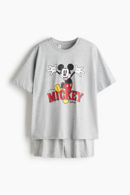 Pijama de punto con motivo estampado