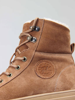Ботинки 219.warmbr. Светло коричневый/Байка