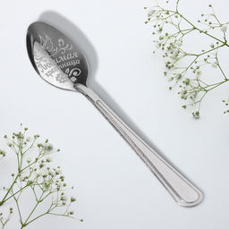 Цена за 3 шт. Ложка чайная с гравировкой Любимая крестница, 3?14 см