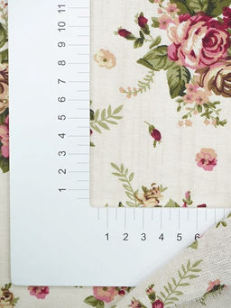 Хлопколен Чайная роза на суровом, СОРТ2, ш.1.5м, лен-20%, хлопок-80%, 125гр/м.кв - Купава фото 3