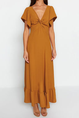 Tarc?n A-Kesim Yaka Detayl? Dokuma Elbise TWOSS23EL02065 - Trendyolmilla фото 6