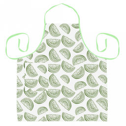 Фартук "Хозяюшка" 68х72см "Астурия зеленый", с карманом, на завязках, рогожка (хлопок 100%) 171г/м2, на картоне, "Домашняя мода" (Россия)