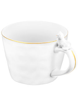 Кружка 300 мл 14*10*7,5 см "Кошка" белый с золотом, фарфор