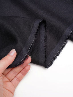 Лен с вискозой с эффектом мятости цв.Черный, ш.1.45м, лен-56%, вискоза-44%, 145гр/м.кв - Купава фото 2