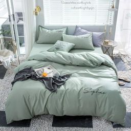 КПБ Mency однотонный с вышивкой MENO005 1.5 спальный