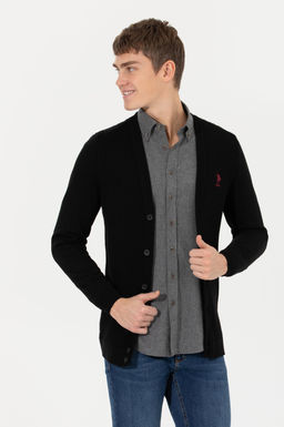 Мужской черный базовый трикотажный кардиган Неожиданная скидка в корзине - U.s. polo assn фото 3