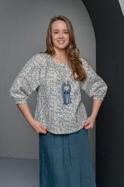 70% ЛЁН+30% ХЛОПОК свободная блуза - Новый лен фото 4