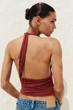 DRAPED HALTER TOP - Zara фото 27