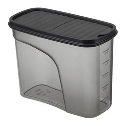 Банка для сыпучих продуктов пластмассовая Бест 1,5л, 9,5х19х14см, графитовый (Россия)
