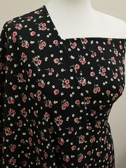 Штапель Алетта цв.черный, ш.1.45м, вискоза-100%, 100гр/м.кв - Купава фото 4