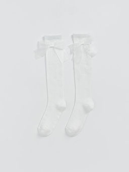 Fiyonk Detayl? K?z ?ocuk Diz Alt? ?orap 2li