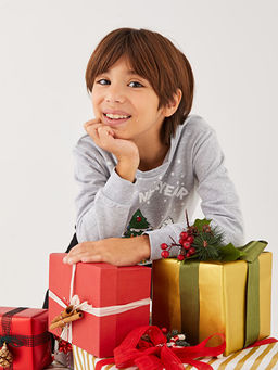 Bisiklet Yaka Y?lba?? Temal? Uzun Kollu Erkek ?ocuk Sweatshirt - Waikiki фото 3