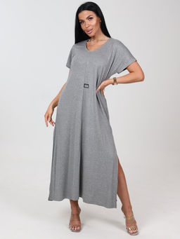 631 ПЛАТЬЕ ЖЕНСКОЕ (Светло-серый меланж) - А-дина фото 2