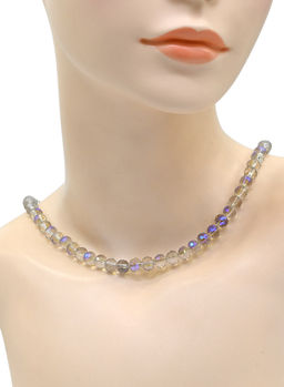 Бусы из циркона шарик гр.8мм цв.зелено-голубой, 48см