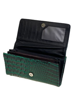 Женское портмоне из искусственной кожи, цвет зеленый - Greta фото 2