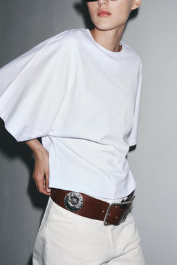WASHED CAP SLEEVE T-SHIRT - Zara фото 3