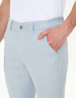 A__k Mavi Slim Fit Beli Lastikli Kanvas Pantolon - Pierre cardin фото 5