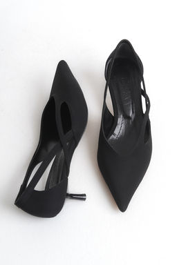 Trendyol Shoes Siyah Cut Out Detayl? Saten Sivri Burun Kad?n Kitten Topuklu Ayakkab? TAKSS25TO00079 - Trendyolmilla фото 6