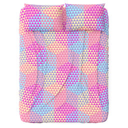 Простыня Евростандарт на резинке "Гексагон, розовый" 160х200см, свесы 27см, поплин "Комфорт" 115г/м2, хлопок 100%, упаковка "классическая" ПВХ 28х41см, "Домашняя мода" (Россия)