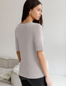 D49.112 Футболка женская кофейный меланж