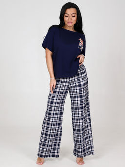 3021 ПИЖАМА БРЮКИ (Бежевая клетка) - А-дина фото 2