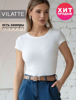 Футболка из трикотажа в широкий рубчик