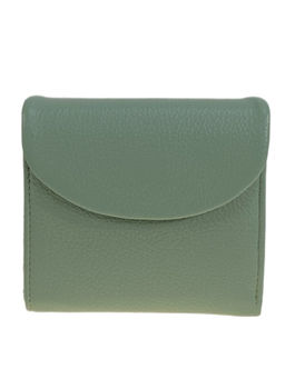 Женское портмоне из натуральной кожи, цвет светло зеленый