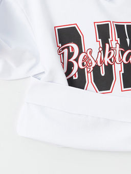 Be?ikta? Bask?l? Uzun Kollu Erkek ?ocuk Hoodie