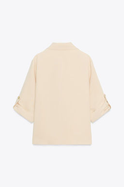 DOUBLE-BREASTED BLAZER WITH ROLLED-UP SLEEVES - Zara фото 8