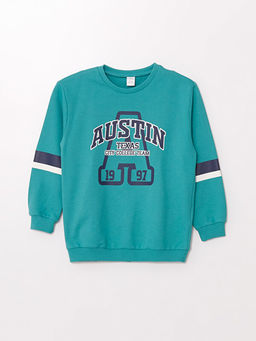 Bisiklet Yaka Uzun Kollu Bask?l? Erkek Bebek Sweatshirt ve E?ofman Alt 2li Tak?m