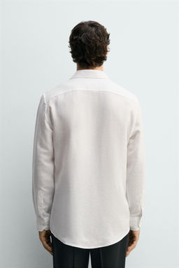 CAMISA REGULAR FIT LINO - LYOCELL / Blanco - Zara фото 3