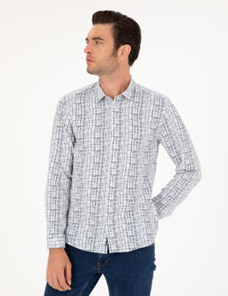 Темно-синяя приталенная рубашка с длинным рукавом - Cacharel фото 3