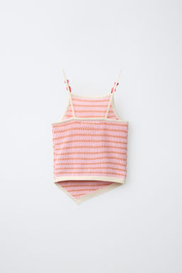 TOP PUNTO ASIM?TRICO RAYAS / Rosa claro