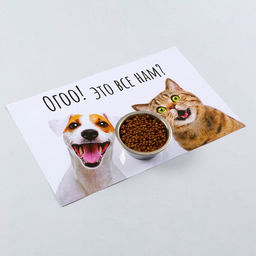 Коврик под миску «Пижон» 43×28 см «Ого! Это всё нам?»