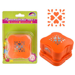 Панч-дырокол магнитный арт.45800/8 ОРНАМЕНТ/27 (размер рисунка 27х27мм, размер панча 65х65х40, оранж