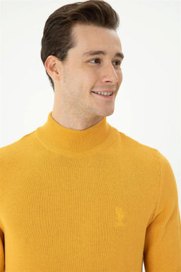 U. S. Polo Assn Мужской горчичный базовый свитер - U.s. polo assn фото 2