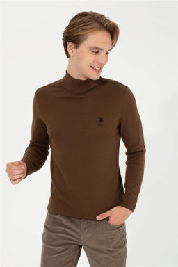 Мужской вязаный свитер кокосового цвета Basic - U.s. polo assn фото 9