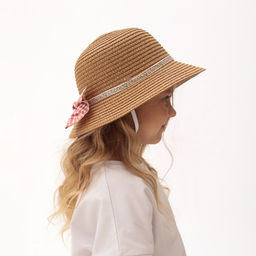 Шляпа для девочки MINAKU с бантом, коричневая, размер 52