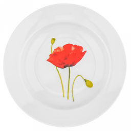 Тарелка глубокая фарфоровая "Алый мак" д200мм, 250мл, h40мм (Россия)