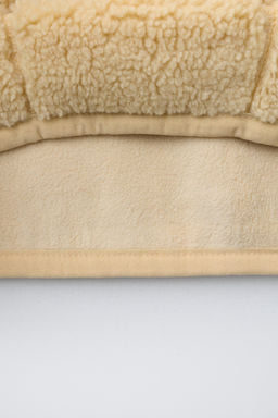 FAUX SHEARLING ZIP-UP SWEATSHIRT