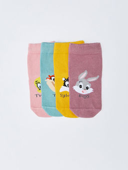 Looney Tunes Bask?l? K?z Bebek Soket ?orap 4l?