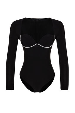 TRENDYOLMILLA Siyah Par?lt?l? Tasl? Body TPRAW24BD00024  фото 7