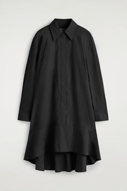 VESTIDO CAMISERO DE ALGOD?N CON VOLANTE