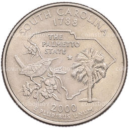Монета 1/4 доллара (25 центов) 2000 года P США Штаты и территории  Штат Южная Каролина