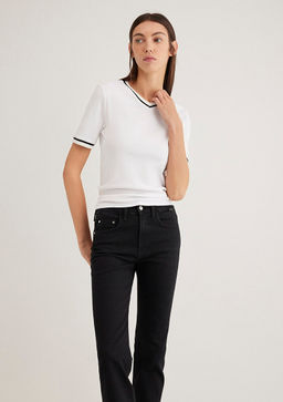 Ekru Tisort - Mavi фото 3