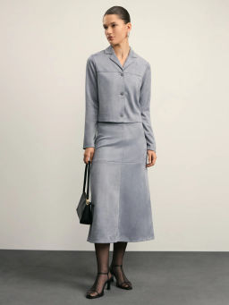 Юбка миди из искусственной замши / Zarina