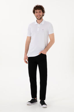 Erkek Siyah Slim Fit Kanvas Pantolon
