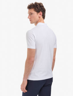 Beyaz Slim Fit %100 Pamuk K_vr_lmaz D__meli Polo Yaka Basic Ti__rt