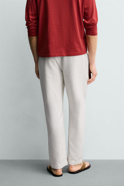 PANTAL?N RELAXED FIT ESTRUCTURA / Blanco roto