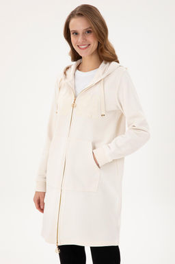 Женская кремовая толстовка с капюшоном - U.s. polo assn фото 3